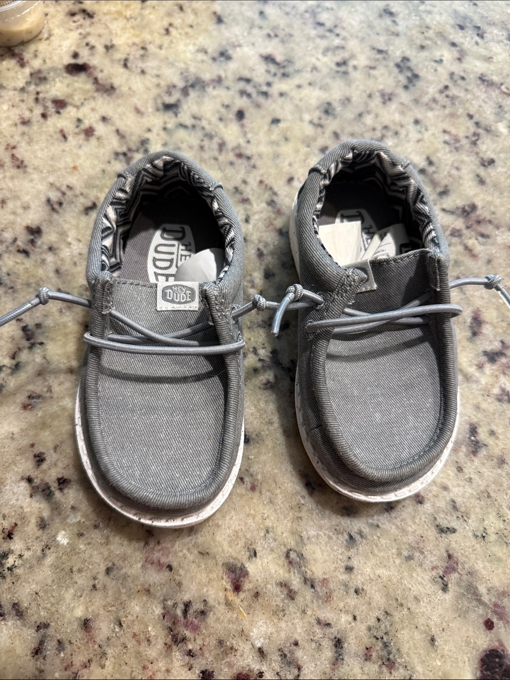Hey Dude Kids Gray Slip-On Sneakers with Elastic Laces
